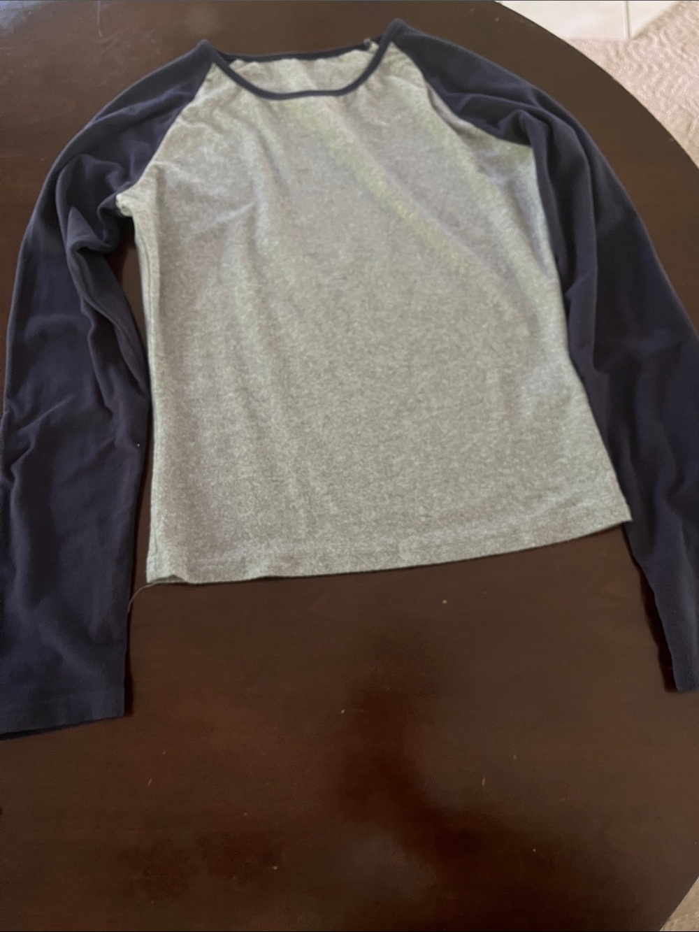 Children's Long-Sleeve Raglan Tee - Gray & Navy
